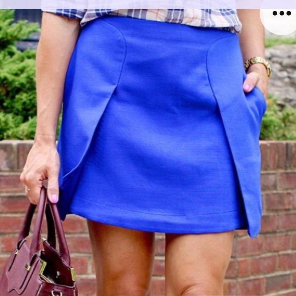 Banana Republic Cobalt Blue Winged Mini Skirt